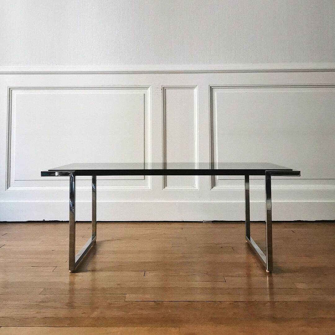 Coffee table chrome and glass, 1970
