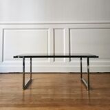 Coffee table chrome and glass, 1970