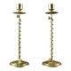 Pair of Art Deco twisted brass candlesticks, France, 1930s