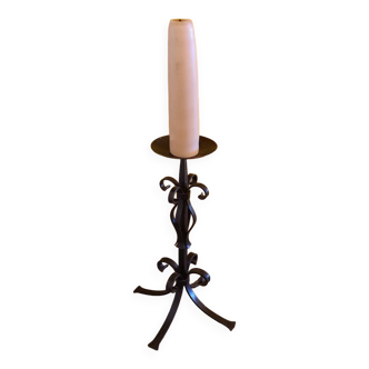 Wrought iron candlestick with curls, 1970s