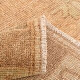 Brown & Cream Turkish Runner Rug, 95x377Cm