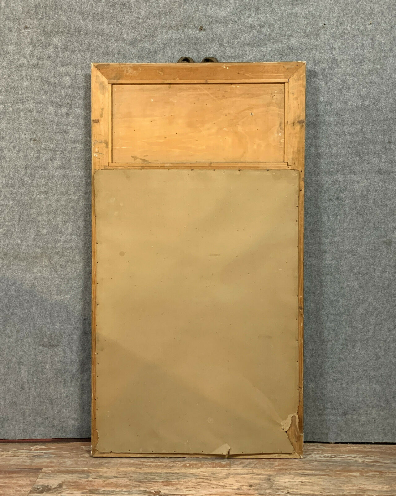 Louis XVI gilded wood trumeau mirror circa 1900-1920