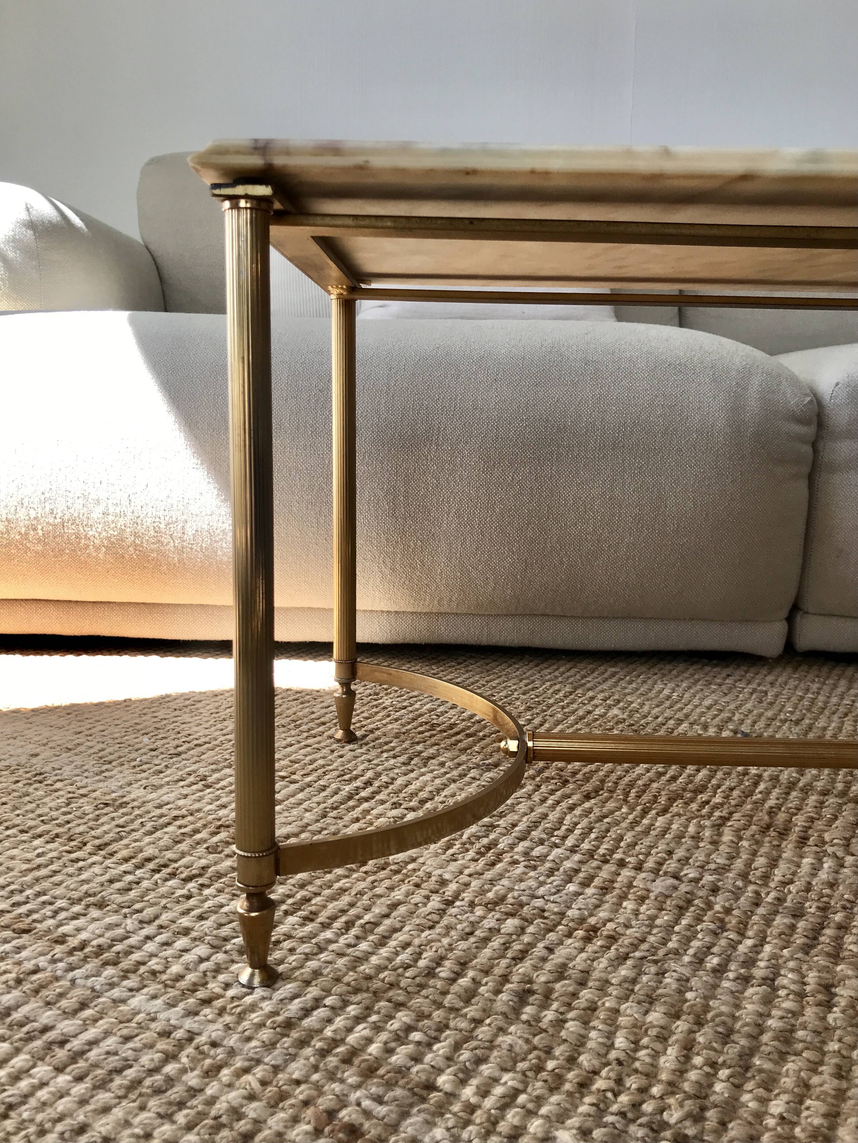 Brass and marble coffee table