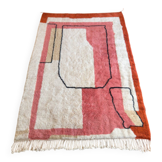 Tapis coloré en laine naturel fait main traditionnelle 250cmx150cm