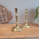 Pair of brass candle holders 03
