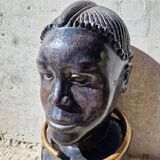 African tribal bust in ebony