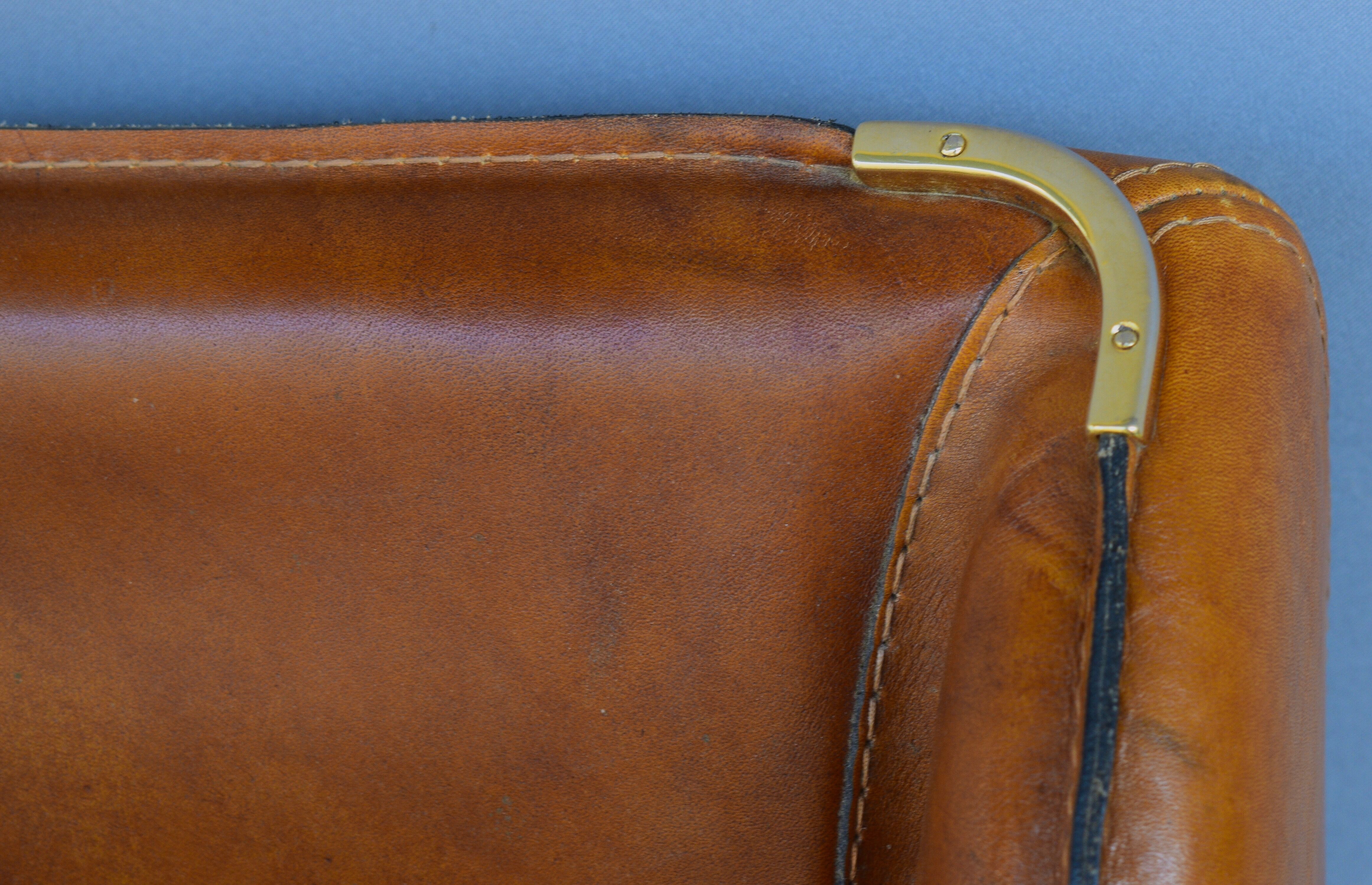 Vintage two-seater leather sofa