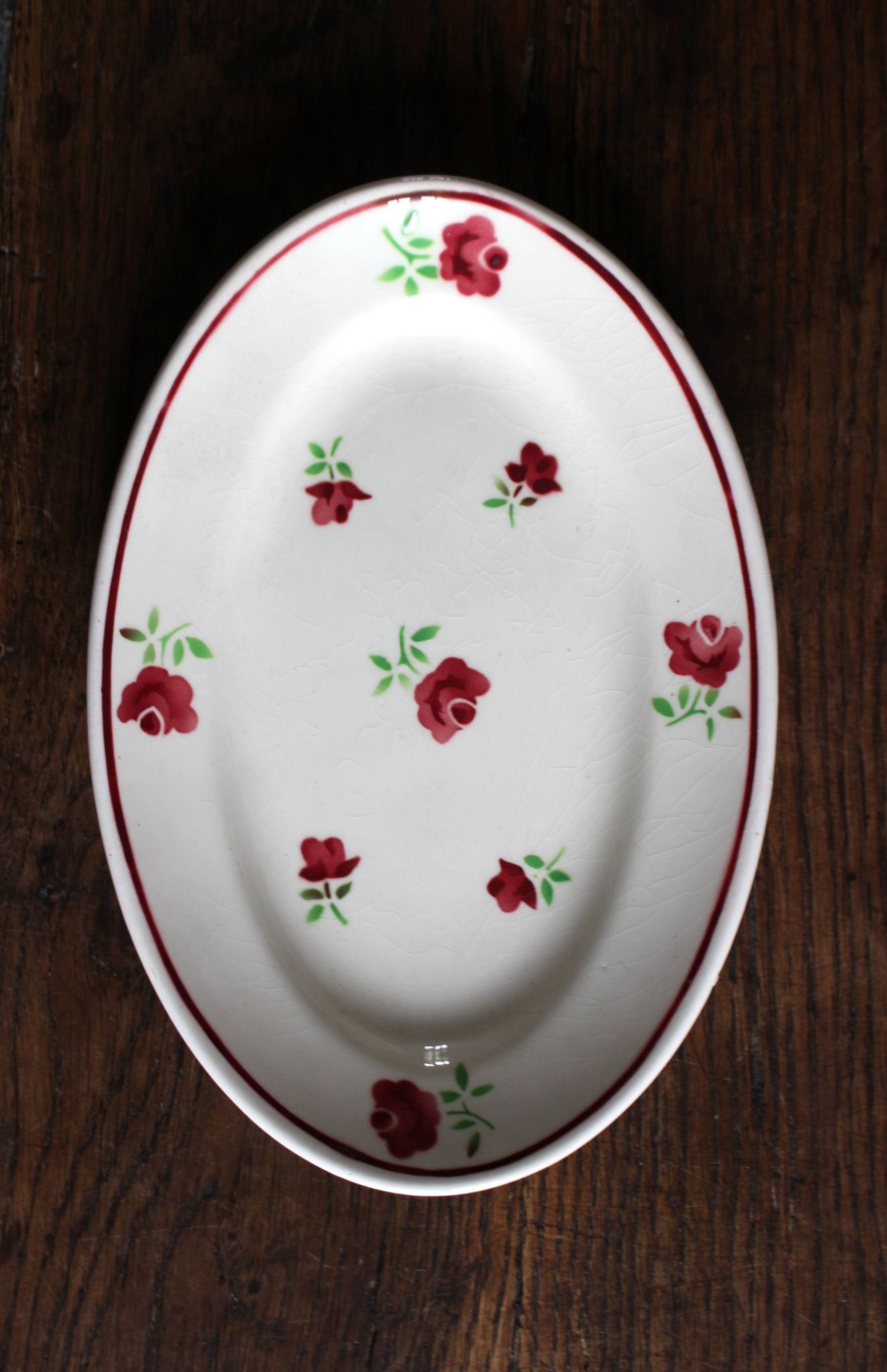 Ravier fleurs rouges Mireille Bandonviller Art Deco