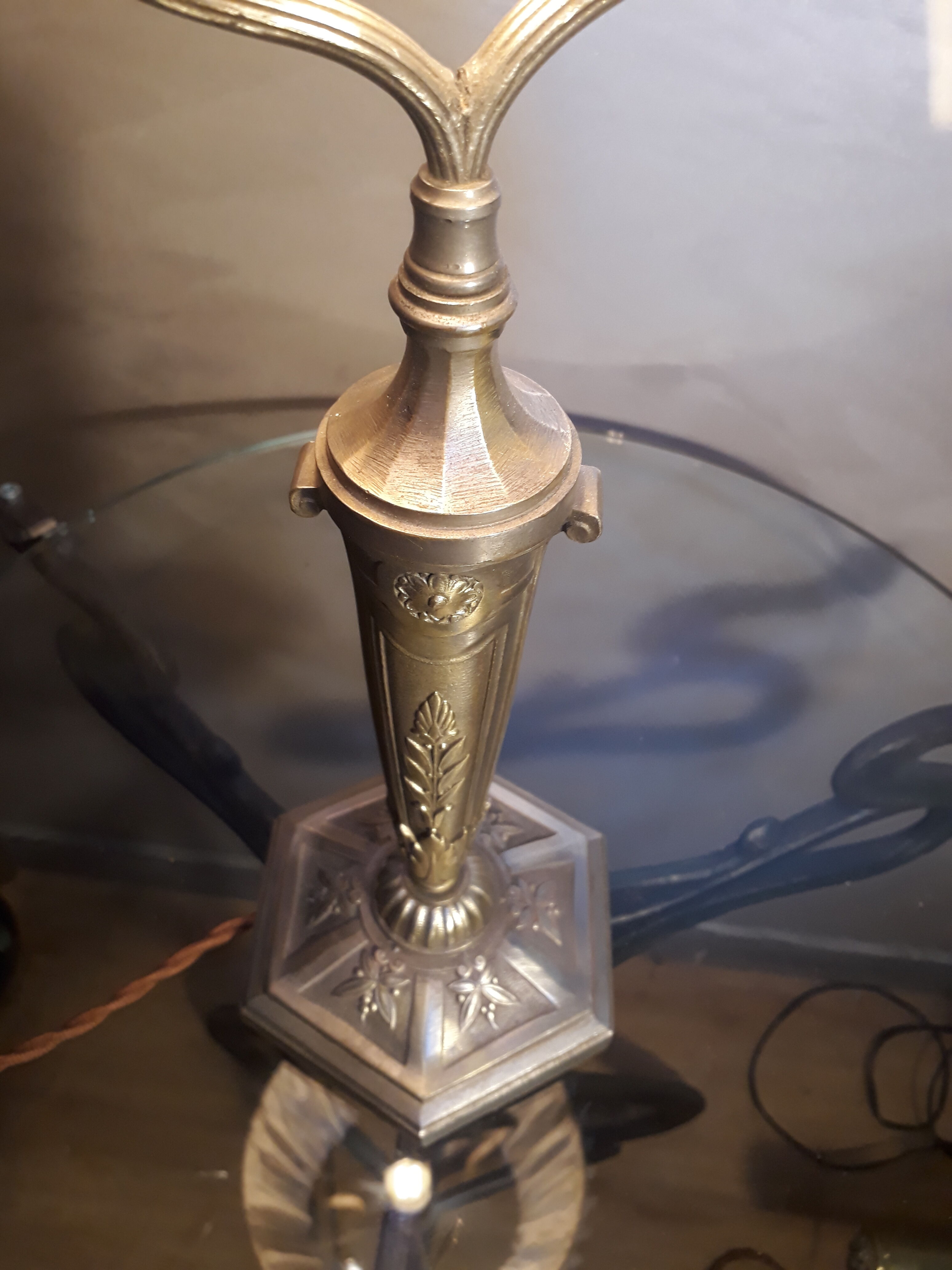 Large silver bronze lamp 1900 art nouveau with its ce standard electric day offal