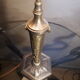 Lampe bronze  argenté 1900 art nouveau avec son abat jour   electricité  norme CE