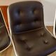Set of 4 Executive Strafor shell chairs in leather, plastic and chrome 1970s