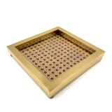 Hollywood regency vide poche, brass and Vienna straw, Italy 1970