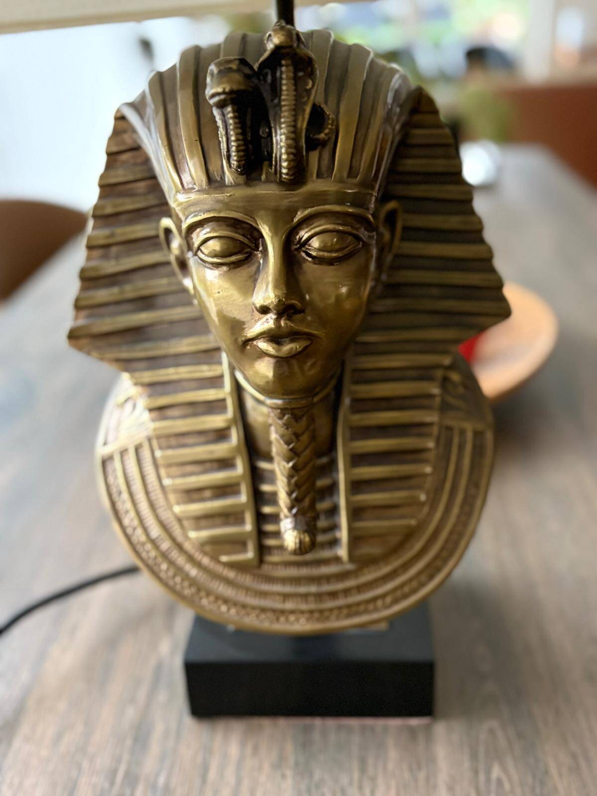 Pharaoh lamp 7 brass marble at Maison Jansen & Deknudt lighting