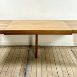 Extendable table in solid oiled elm by maison regain 1970