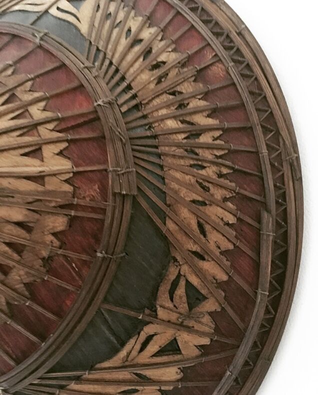 Asian straw and rattan hat