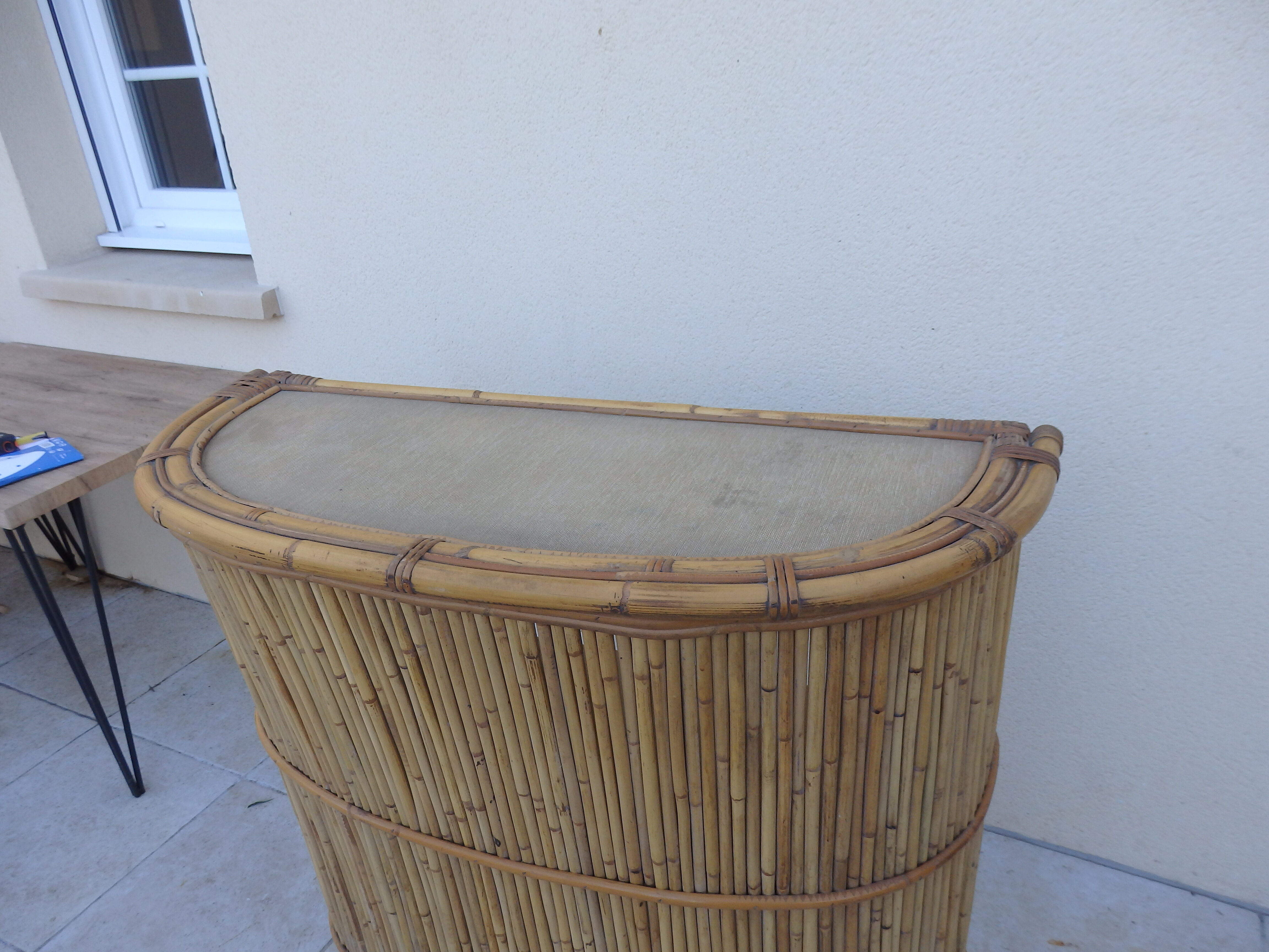 Scandinavian vintage rattan bar