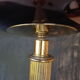 80s gold-plated brass halogen floor lamp
