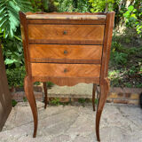 Old wooden bedside table