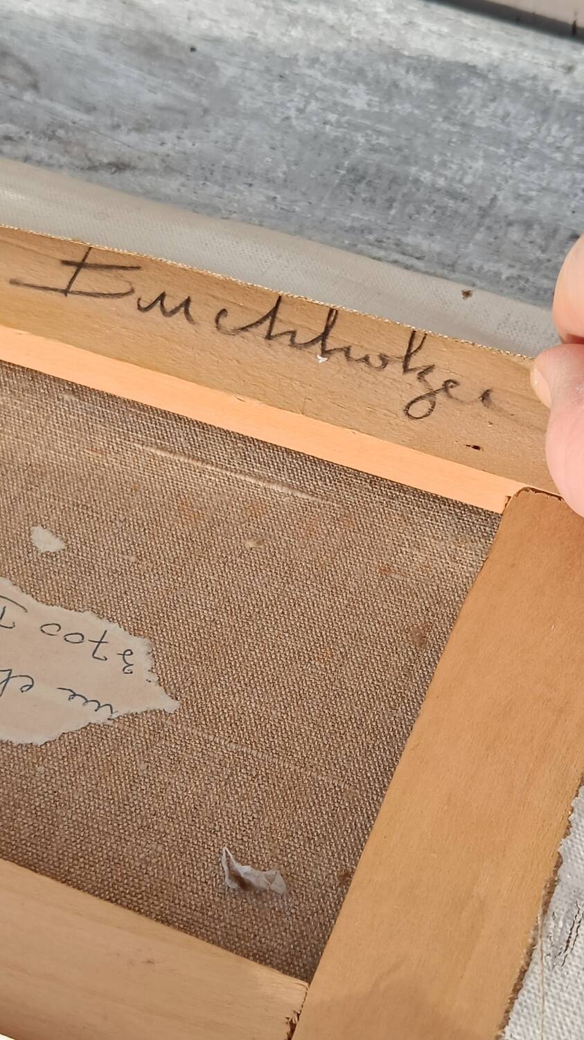 Canvas painting of a bouquet of flowers.