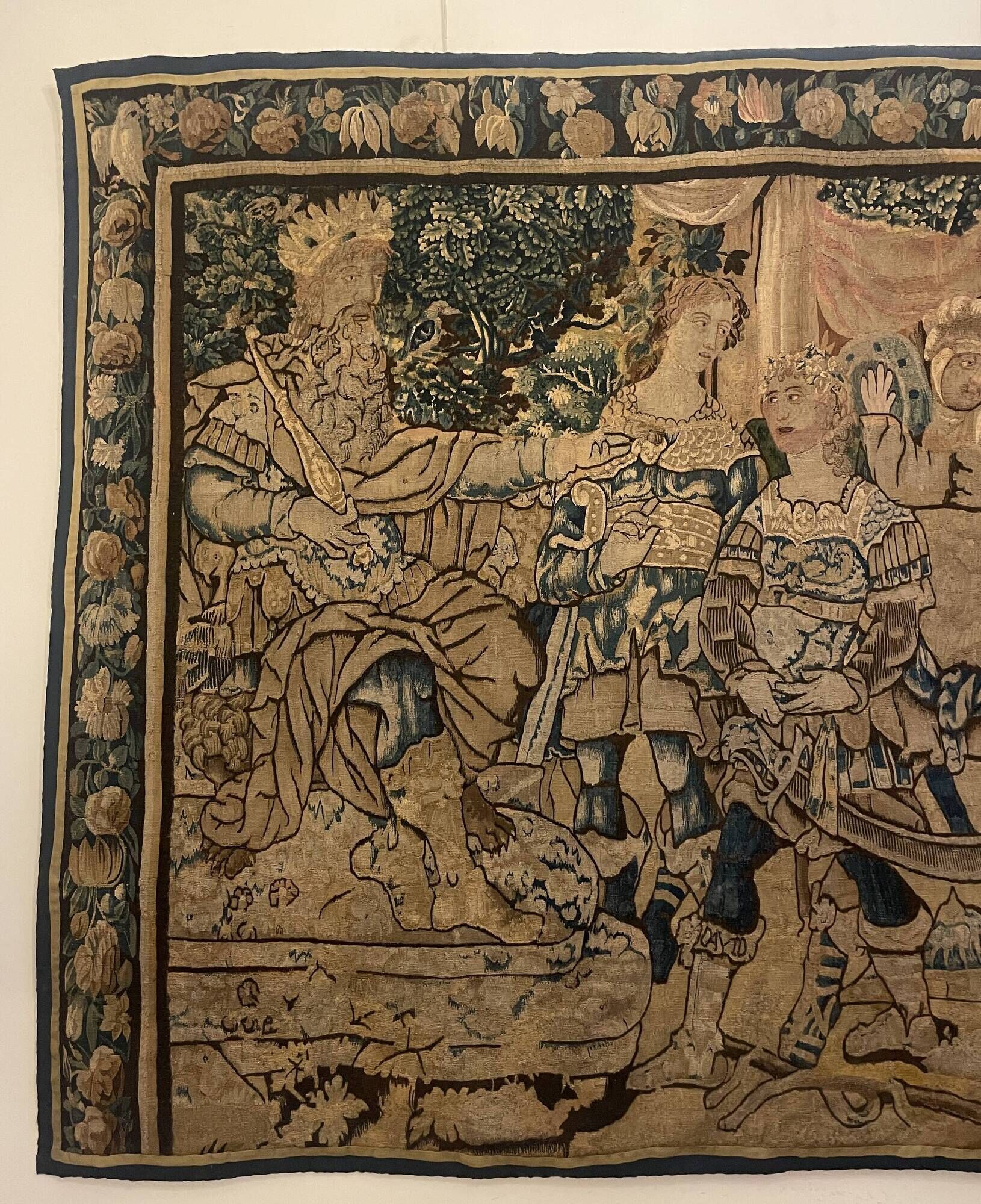 Flemish tapestry - 17th century depicting the meeting of David and the king.