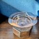 Coupe en verre de Murano rose pâle – design forme libre