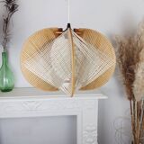 Vintage wood and wicker suspension design