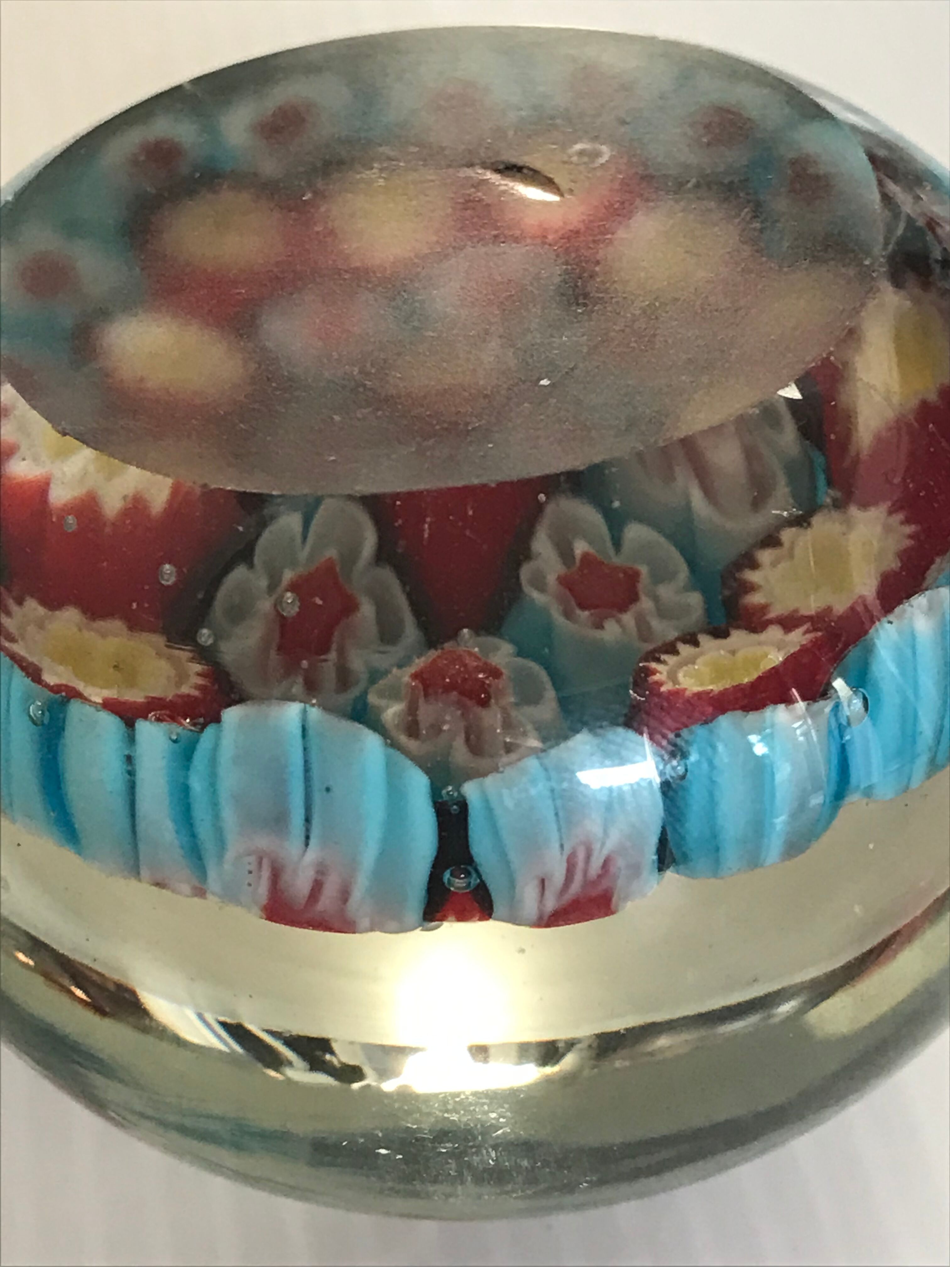 Millefiori Murano parchment paperweight
