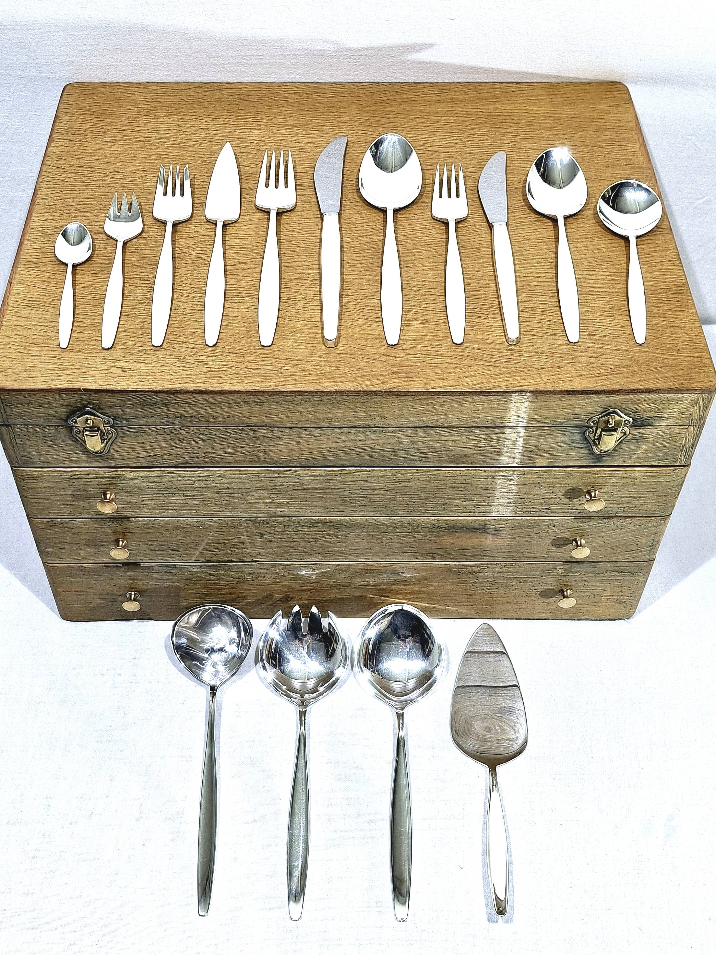Georg jensen cutlery - cypress model - 133 pieces, sterling silver