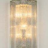 Large pair of wall sconces in brass and Murano glass by Doria, Germany, 1960s.