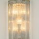 Large pair of wall sconces in brass and Murano glass by Doria, Germany, 1960s.