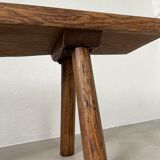 Brutalist bench in solid elm from the 50s