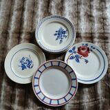 6 mismatched antique dinner plates