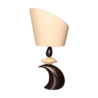 Louis Drimmer stylized lamp boat on the wave - ceramic enamelled two colors - 70s