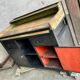 Workbench in metal and wood
