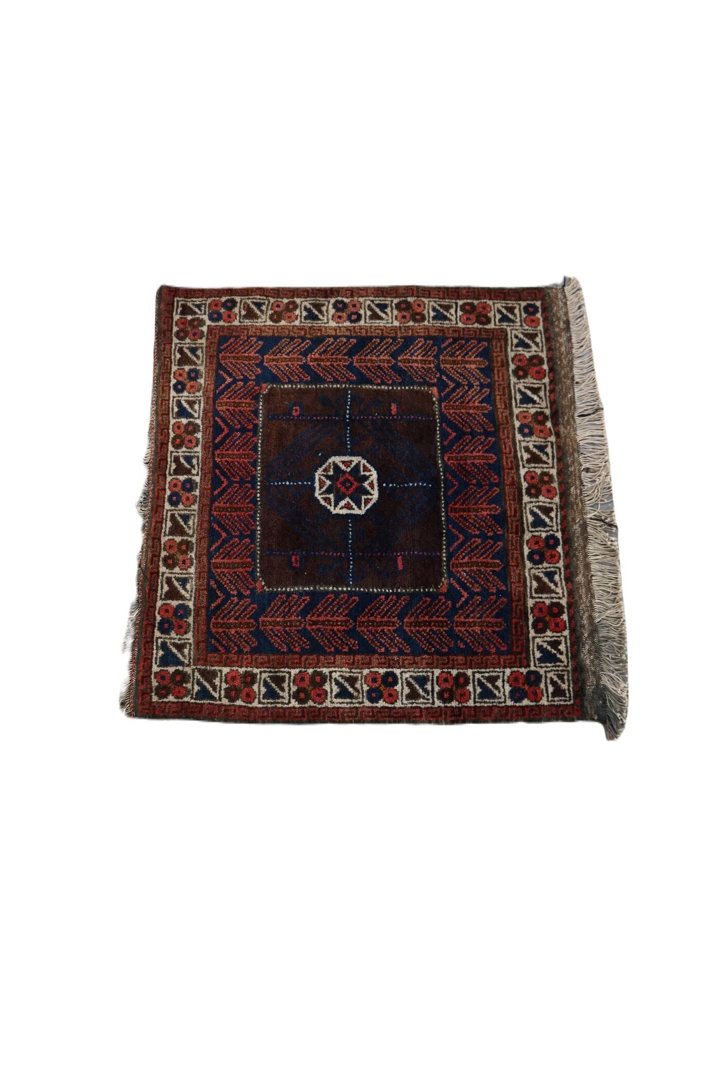 Tapis vintage carré style oriental 76x76 cm