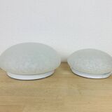 Paire d'appliques boule verre moucheté de Vianne demi sphère
