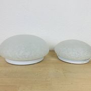 Pair of speckled glass ball wall lights from Vianne, half sphere