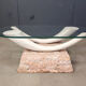 Vintage faux tusk coffee table, 1980s