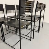 6 chaises en cuir « 101 » design italien Belotti Alias 1980 vintage