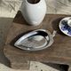 Pair of silver-plated bowls in the shape of a stylised leaf 11.5x22