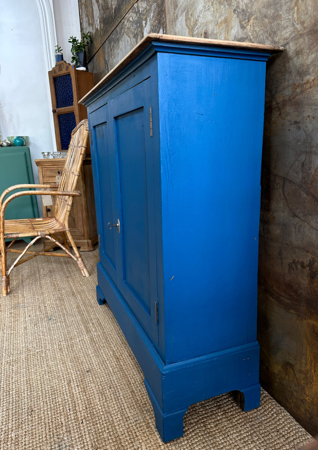 Royal blue handcrafted sideboard