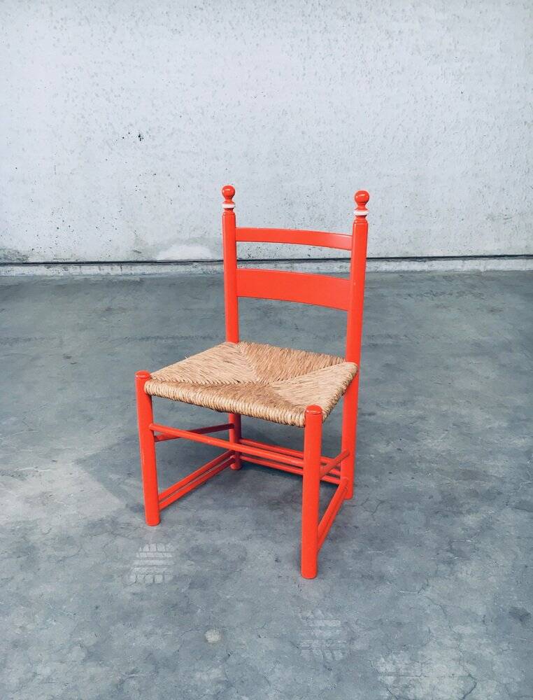 Austrian Folk Art Rush Side Chair, 1970s