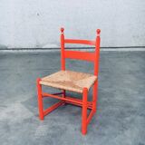 Austrian Folk Art Rush Side Chair, 1970s