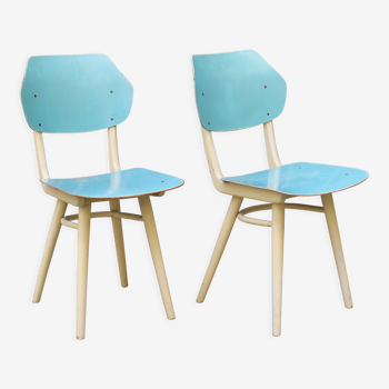 Pair of 1960's mid century modern dining chairs by ton