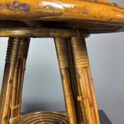 Mid-Century Italian pencil reed rattan side or occasional table, ca 1950s