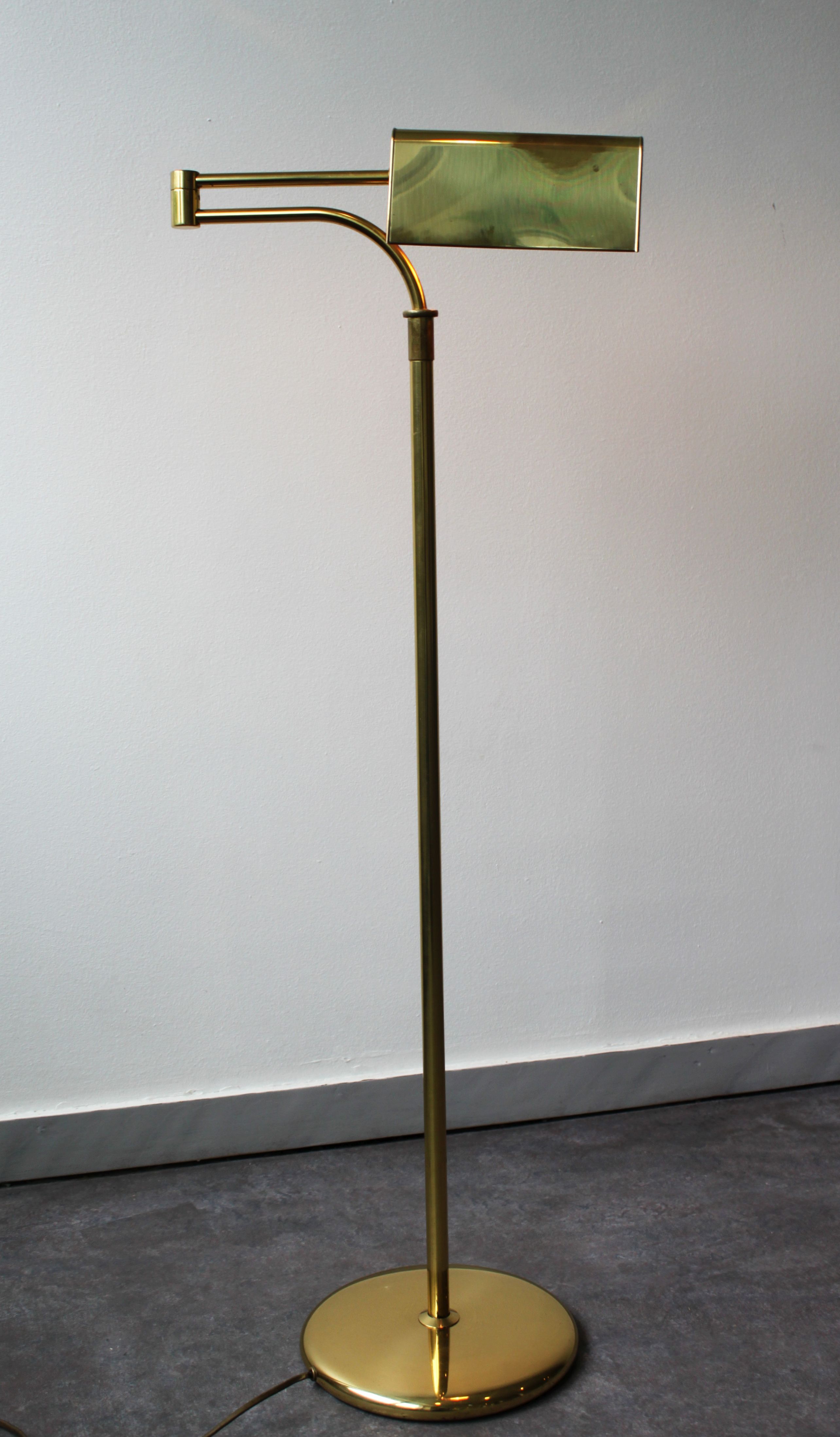 Gilded brass articulated reading light, France, 70's.