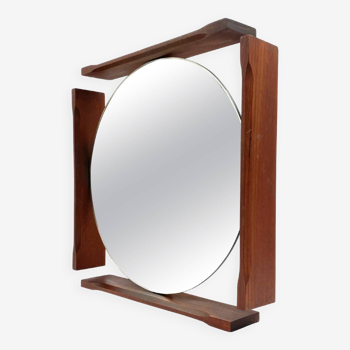 Mid-century teak table / wall mirror / vanity, Italy 1960s