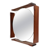 Mid-century teak table / wall mirror / vanity, Italy 1960s