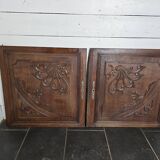 Paire de portes en bois sculpté en chêne