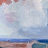 Contemporary "Summer Clouds" Abstract Seascape by British Artist Ian Mood, Framed Oil Painting